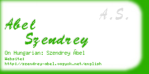 abel szendrey business card
